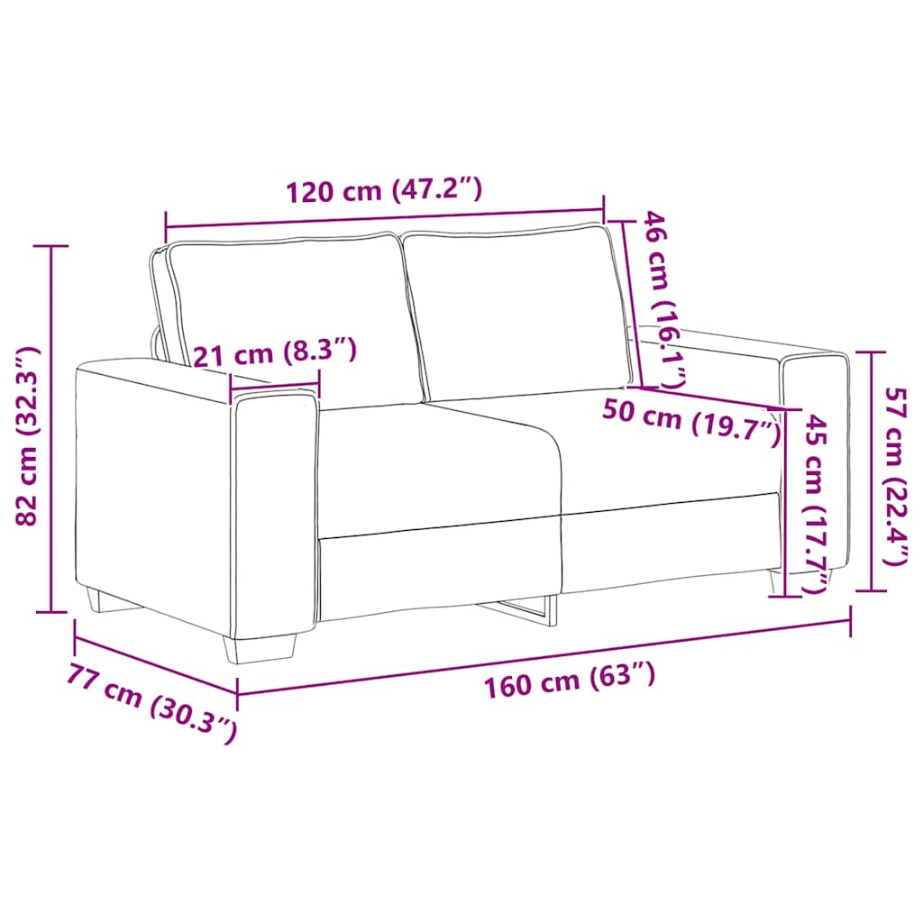 3-dijelni set sofa s jastucima, krem tkanina