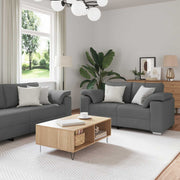 Sofa 3 pcs Tamno siva 219 x 80 x 82 cm Platnasta tkanina