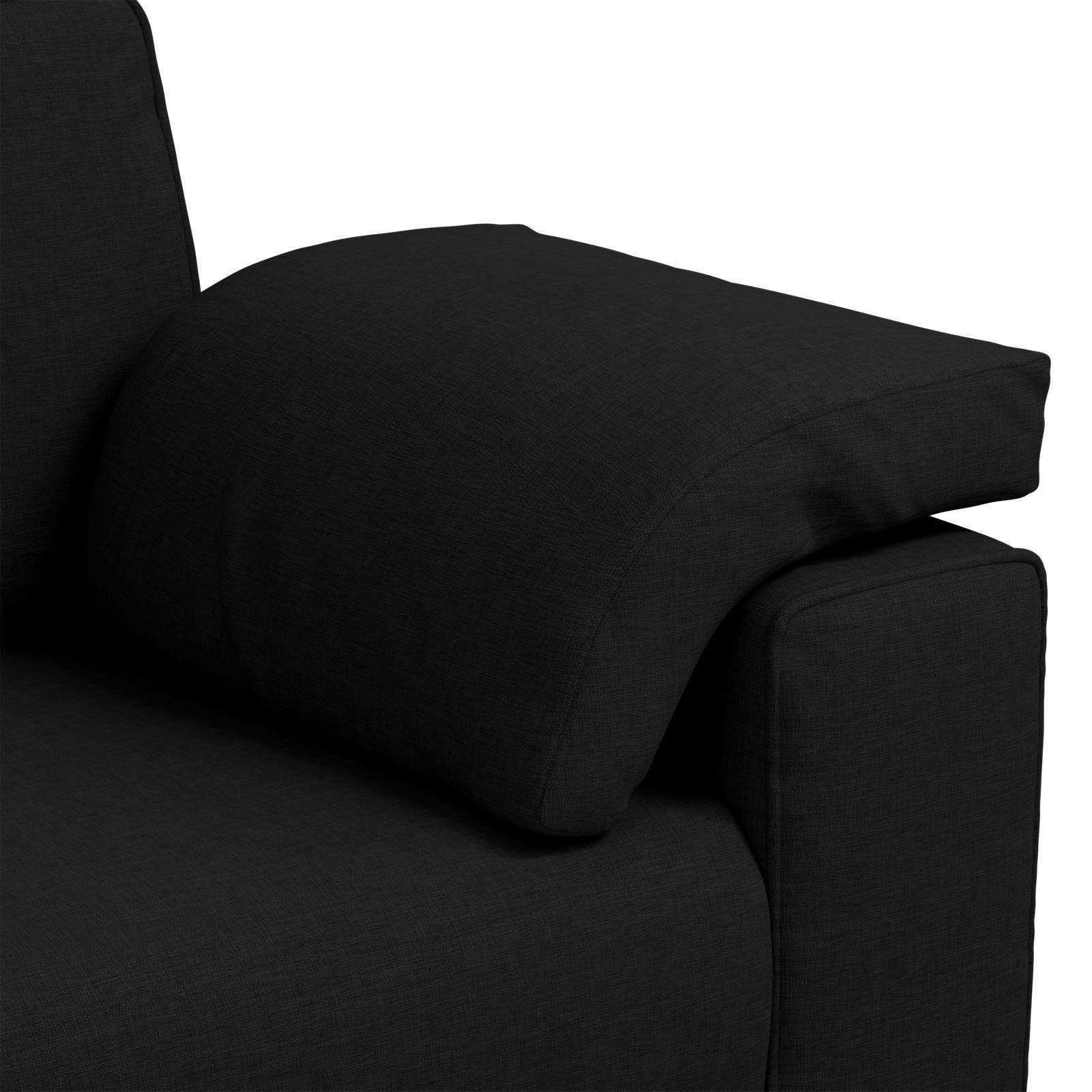 Sofa 3 pcs Crna 219 x 80 x 82 cm Platnasta tkanina