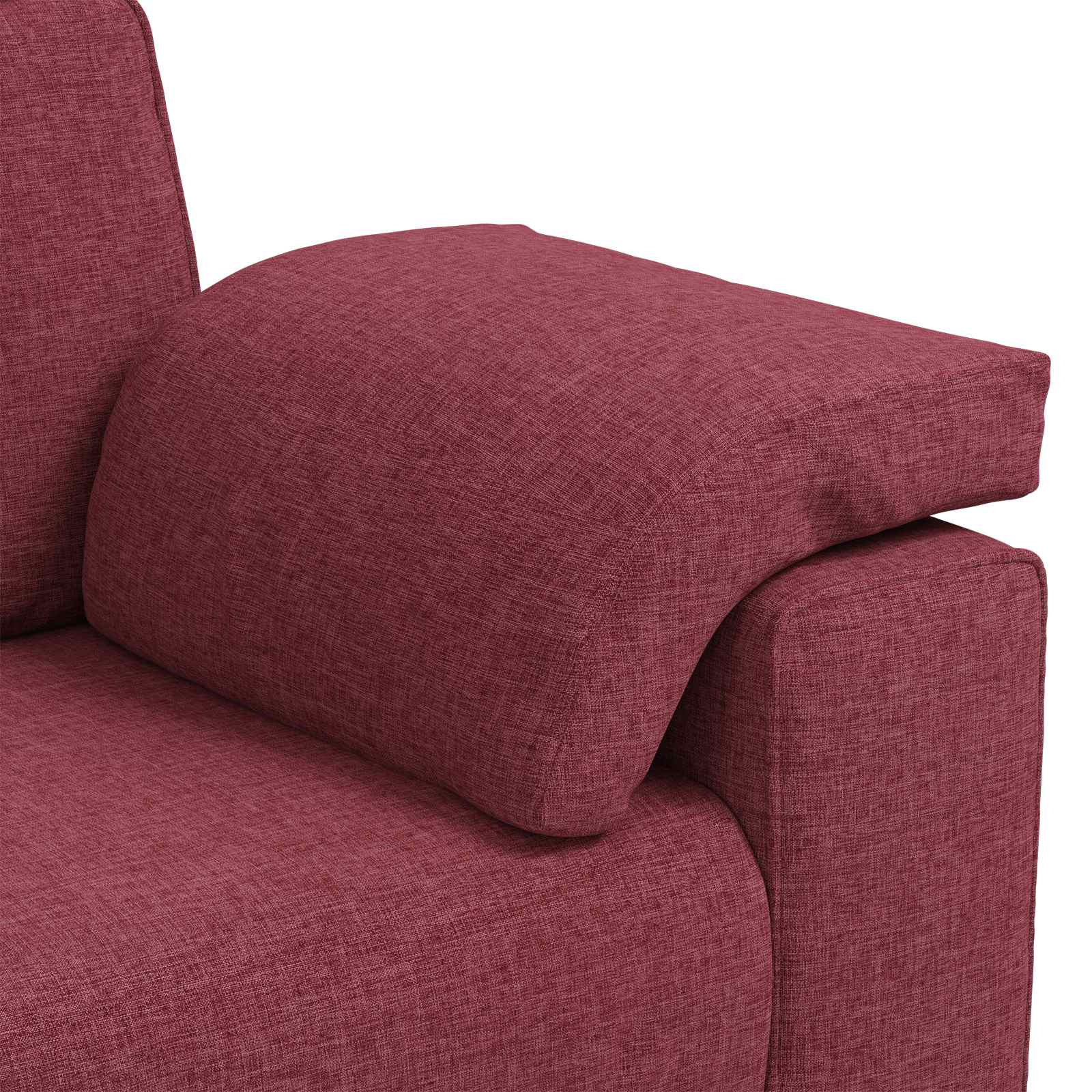 Sofa 3 pcs Vjetrovita Crvena 219 x 80 x 82 cm Platnasta tkanina