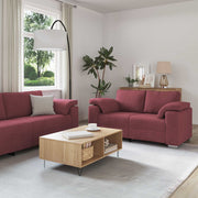 Sofa 3 pcs Vjetrovita Crvena 219 x 80 x 82 cm Platnasta tkanina