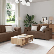 Sofa 3 pcs Smeđa 219 x 80 x 82 cm Platnasta tkanina