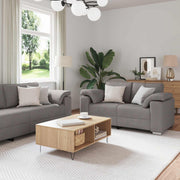 Sofa 3 pcs Sivo-smeđa 219 x 80 x 82 cm Platnasta tkanina