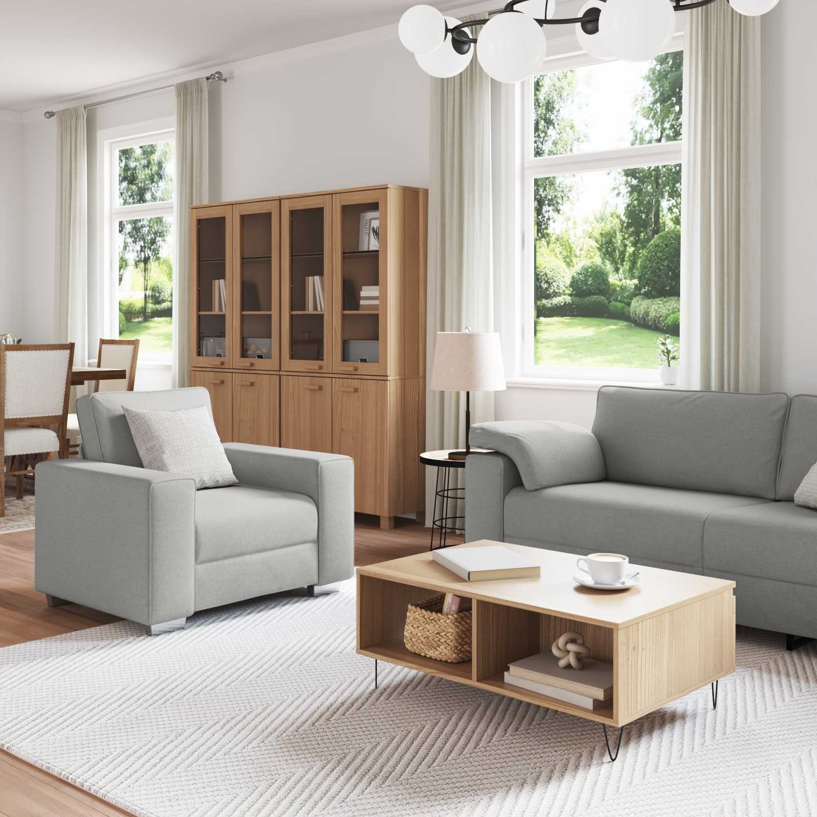 Sofa 3 kom. Oblačnosiva Platnasta tkanina