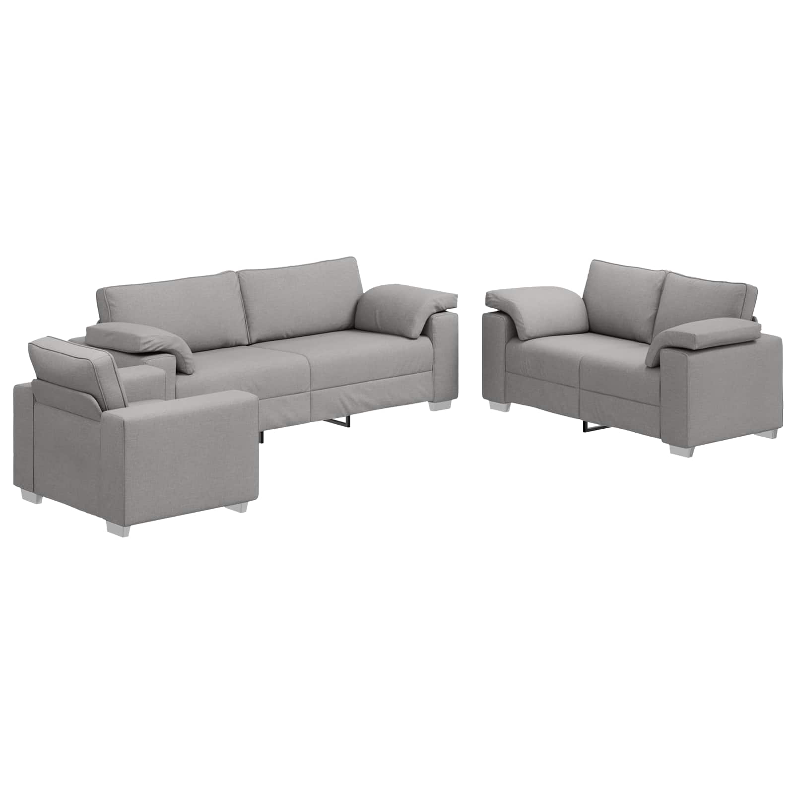 Sofa 3 kom. Oblačnosiva Platnasta tkanina
