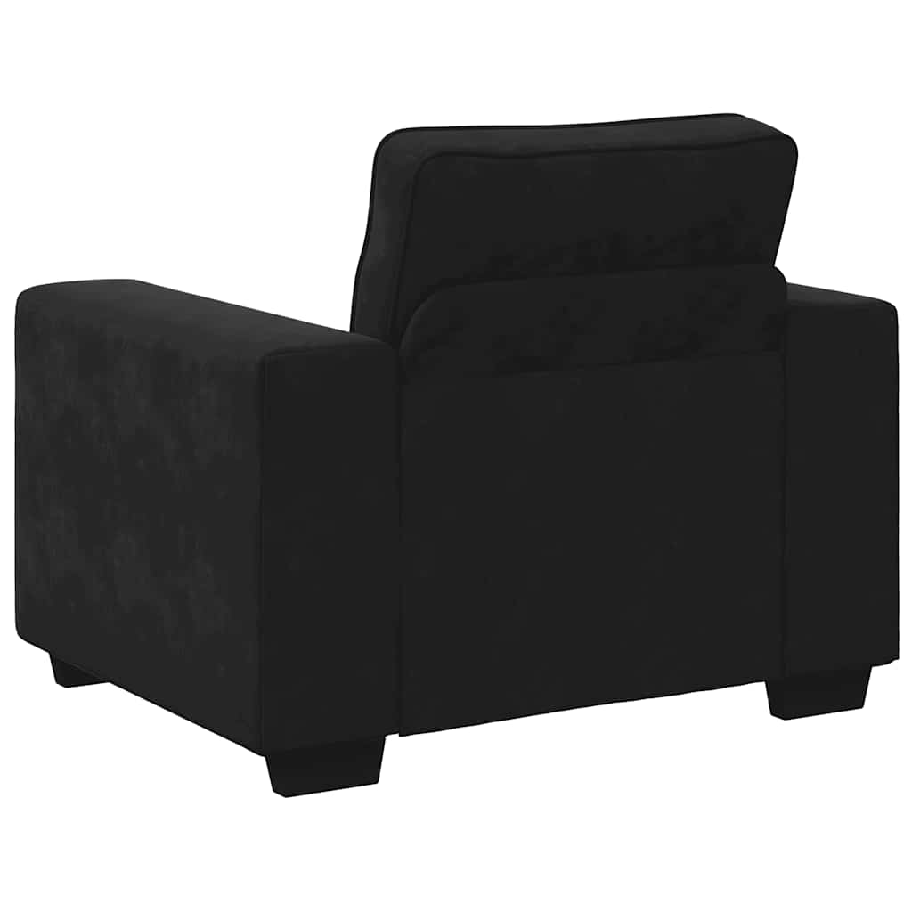 3-dijelni set sofa s jastucima crni baršun