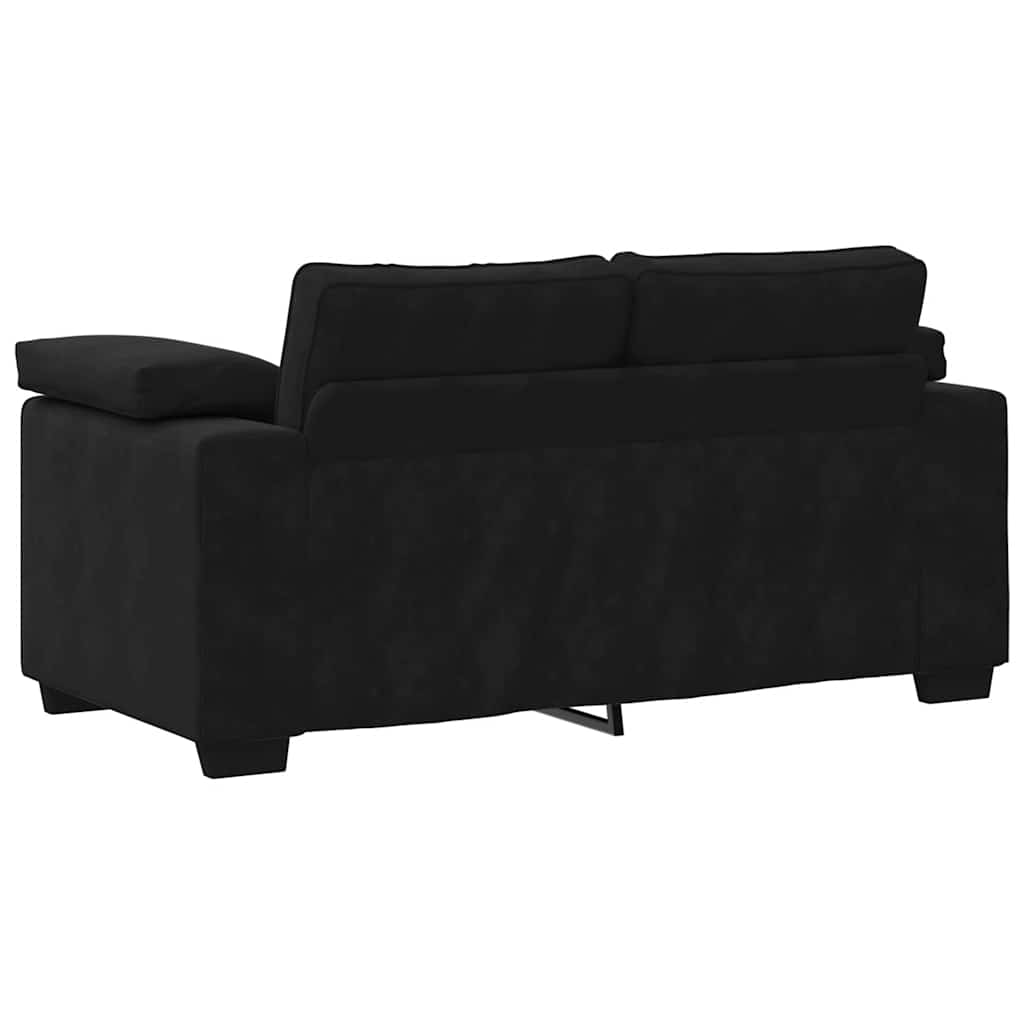 3-dijelni set sofa s jastucima crni baršun