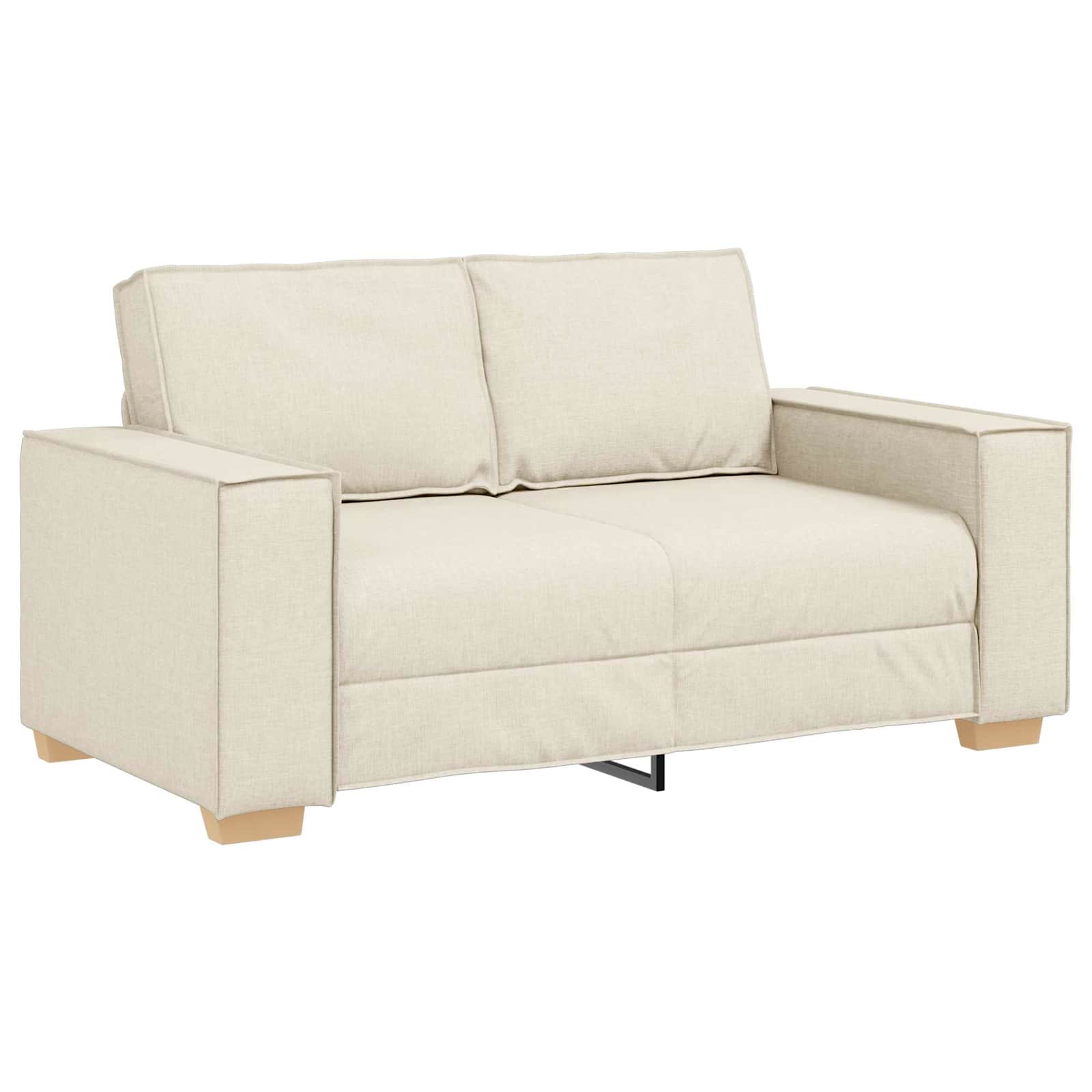 Sofa 2 pcs Bež 220 x 80 x 84 cm Platnasta tkanina