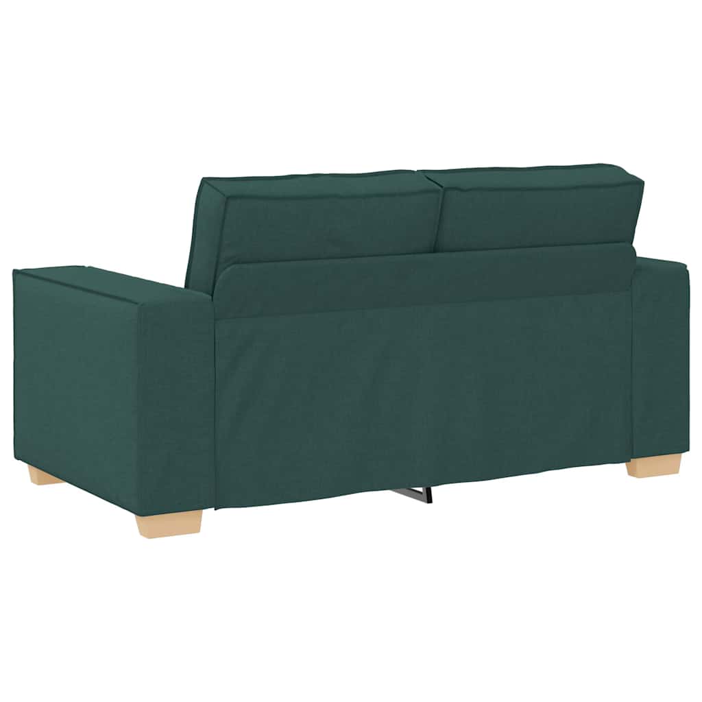 Dvodijelni set sofa s jastucima, tamnozelena tkanina