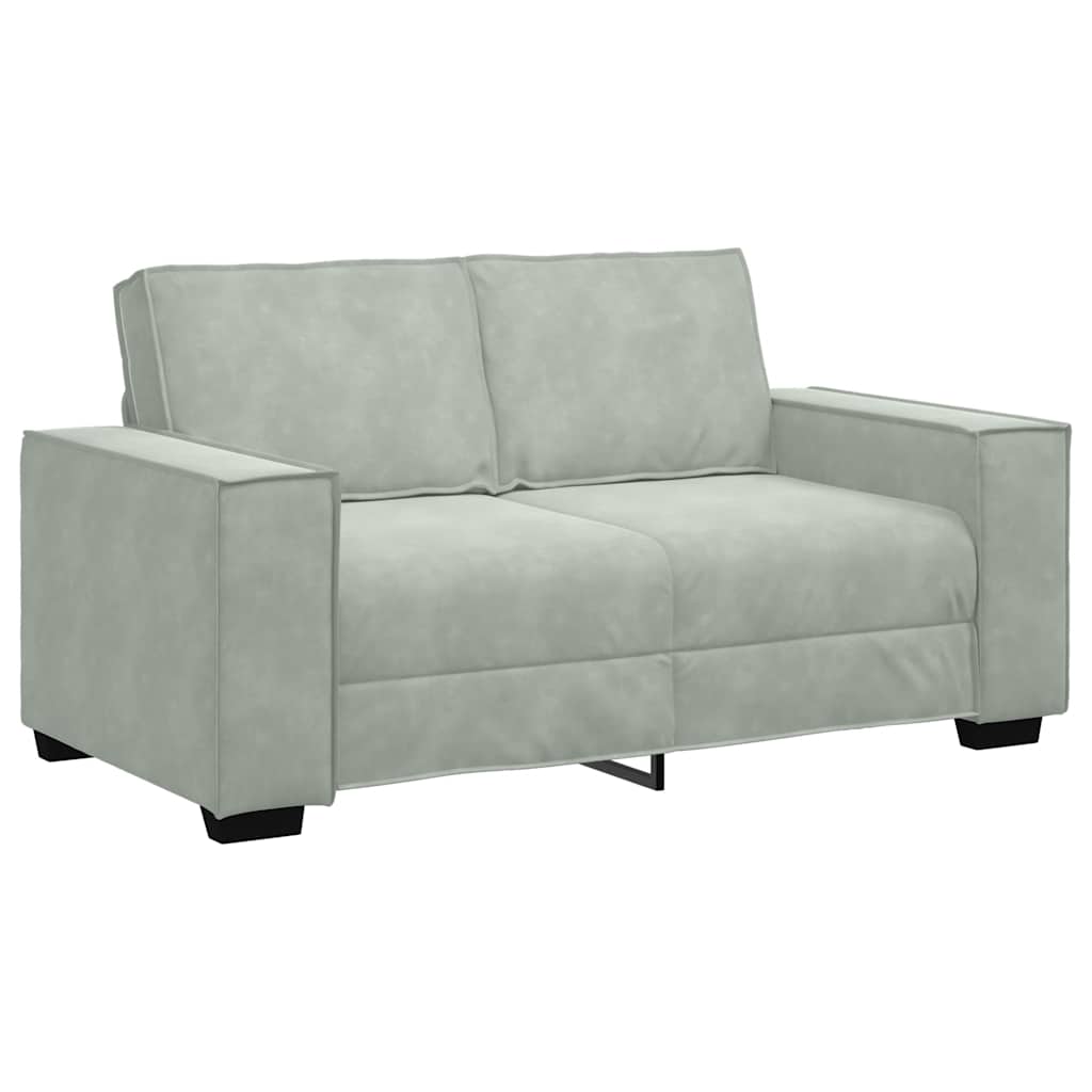 Dvodijelni set sofa s jastucima, svijetlo sivi baršun