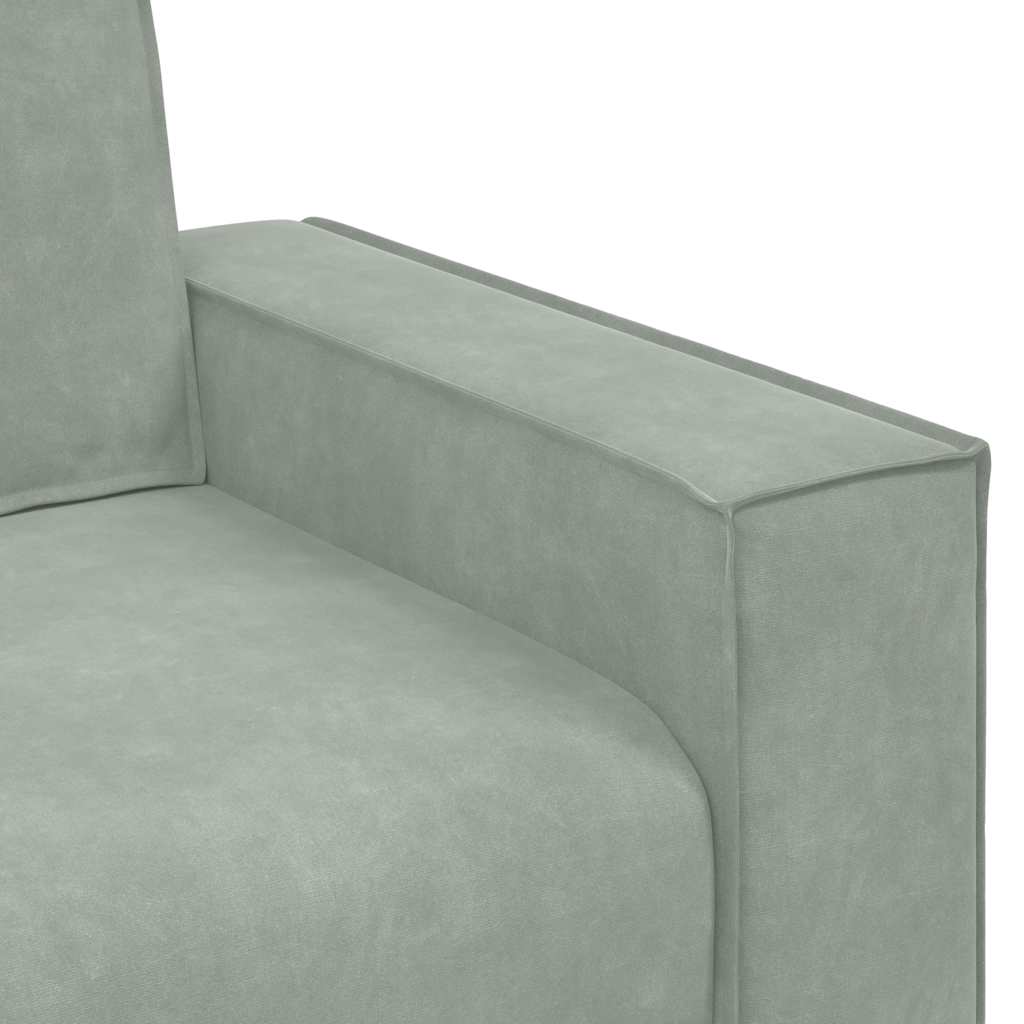 Dvodijelni set sofa s jastucima, svijetlo sivi baršun