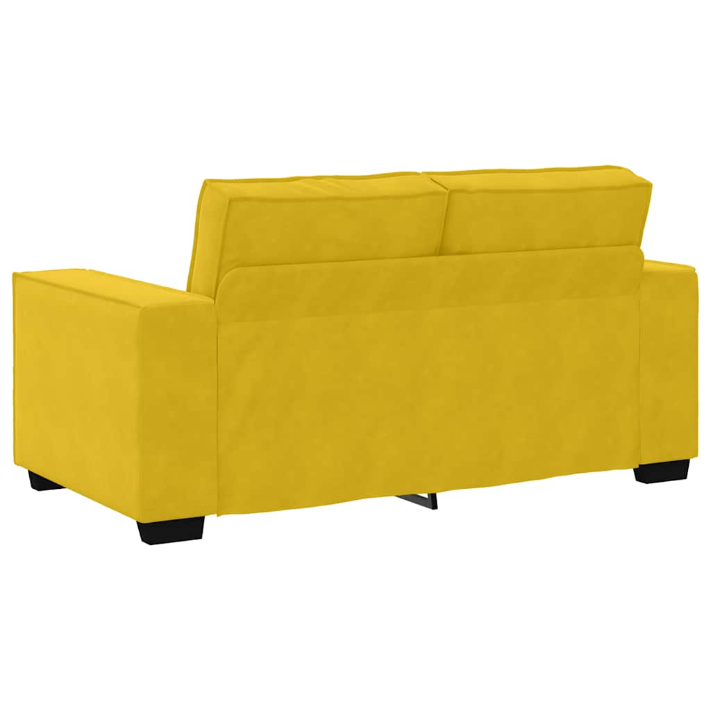 Dvodijelni set sofa s jastucima, žuti baršun