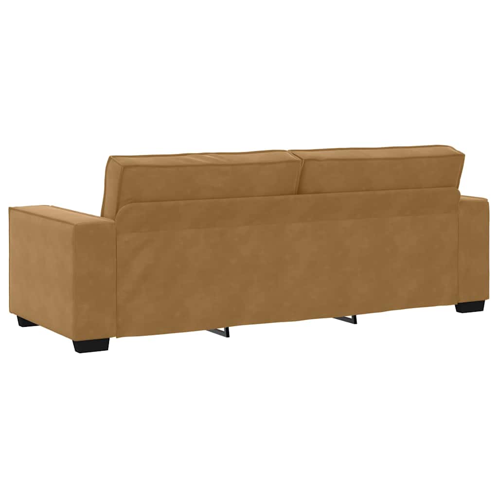 Dvodijelni set sofa s jastucima, smeđi baršun