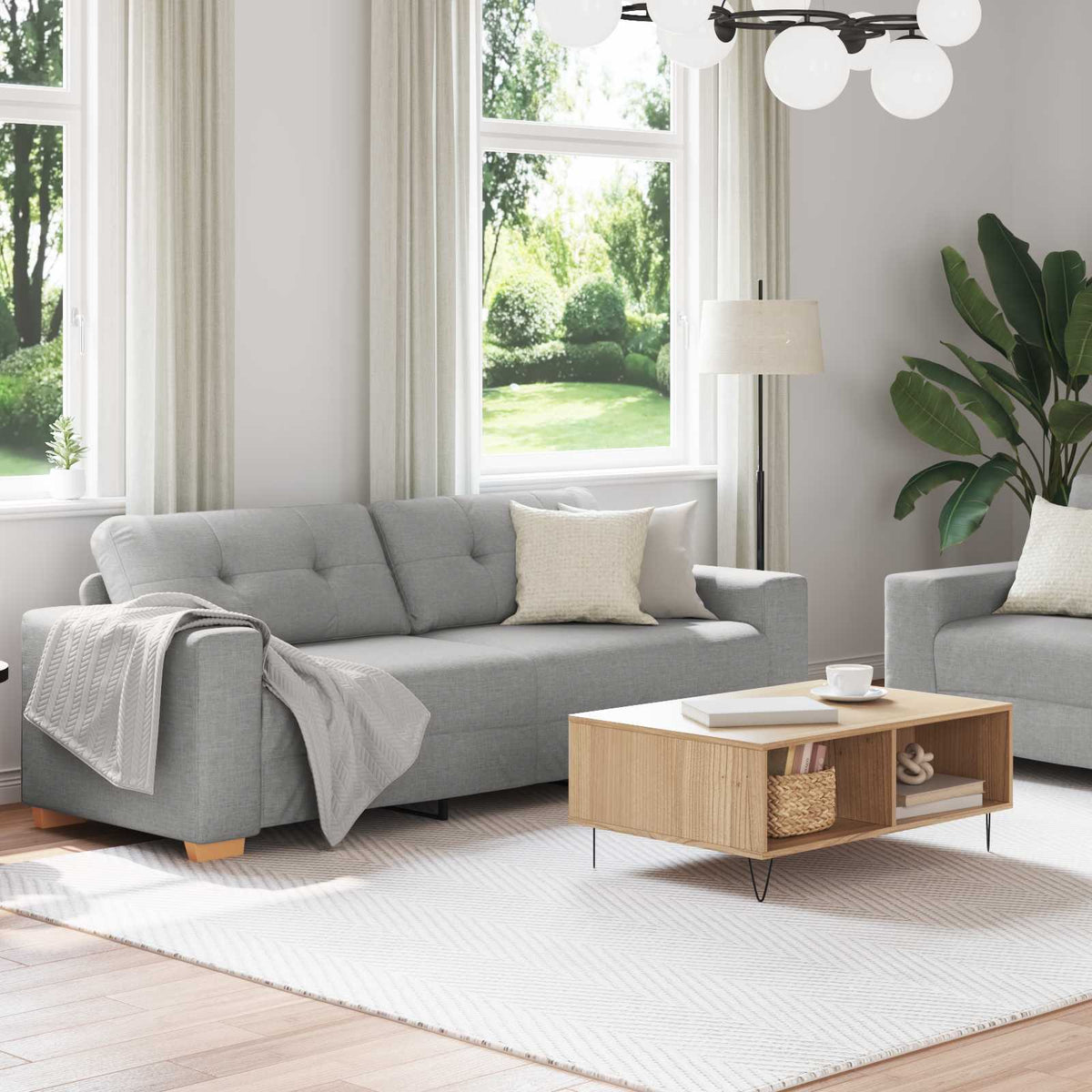 Sofa 2 kom. Oblačnosiva Platnasta tkanina