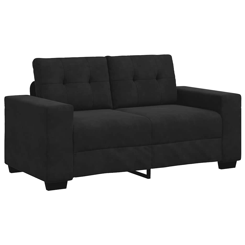Dvodijelni set sofa s jastucima, crni baršun
