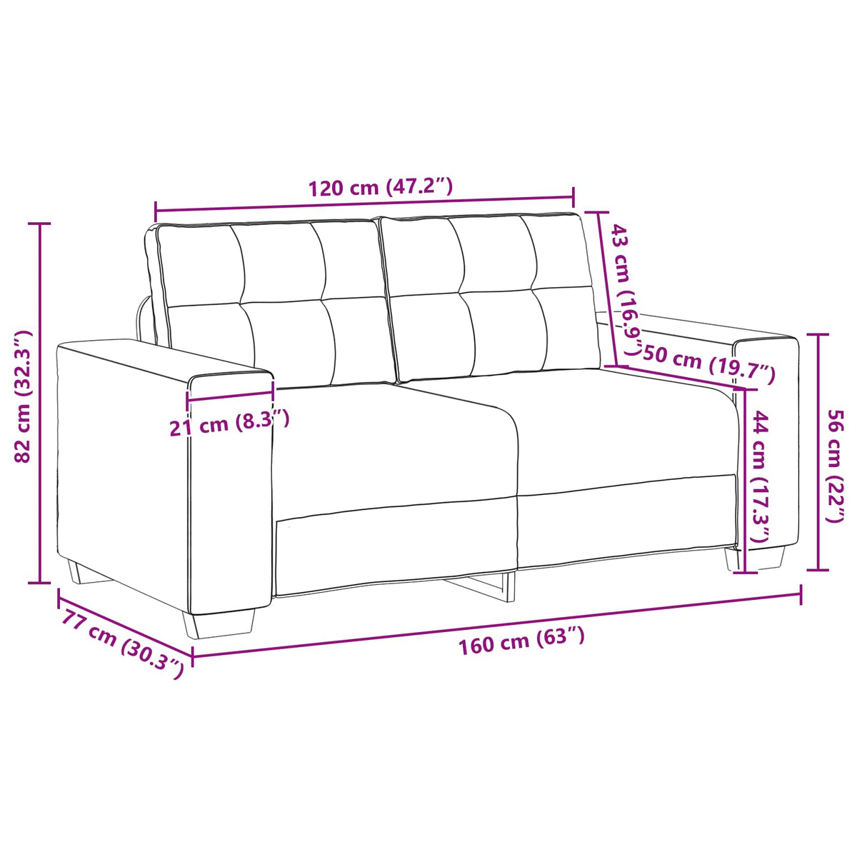 Sofa 2 kom. Krem Baršun