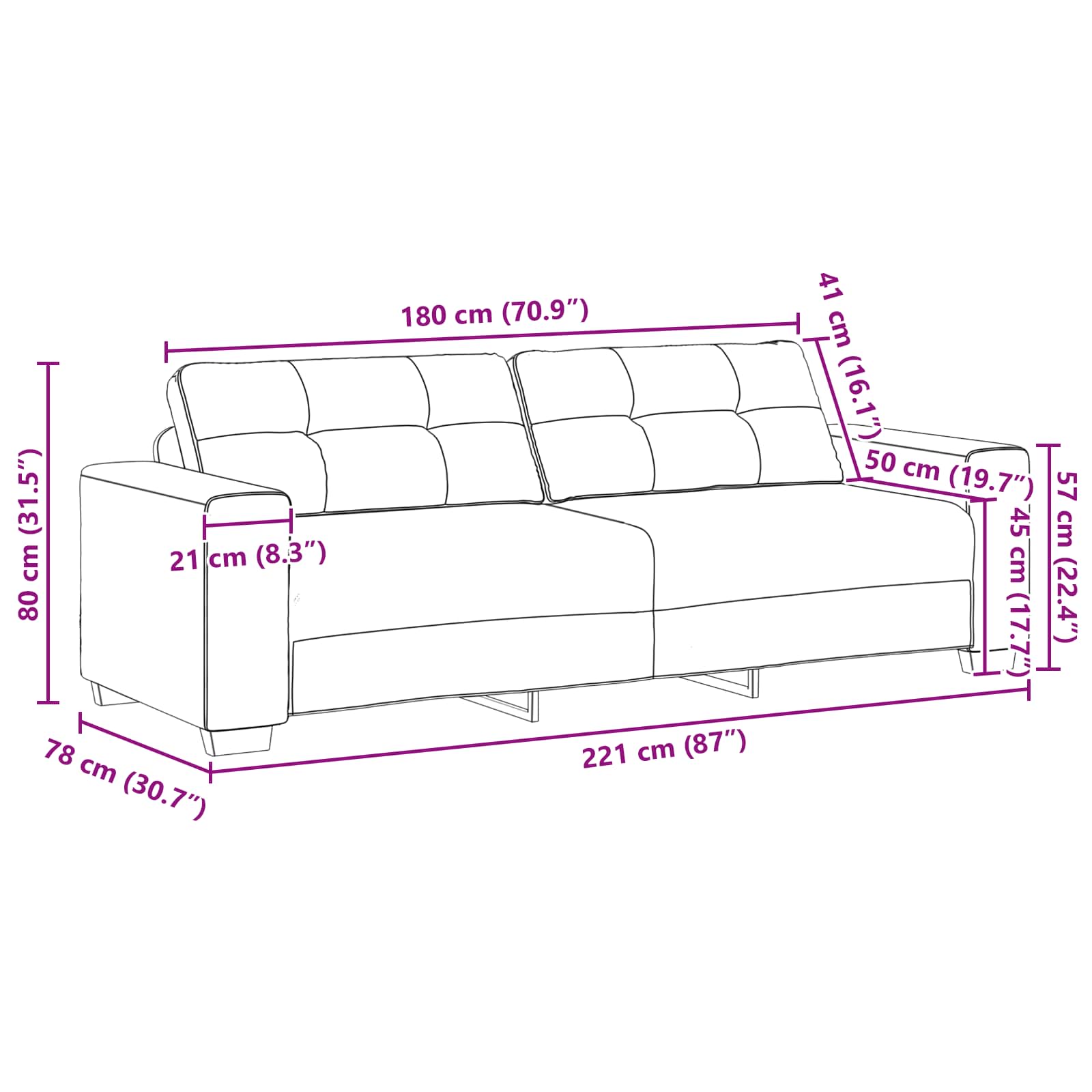 Sofa 2 kom. Krem Baršun