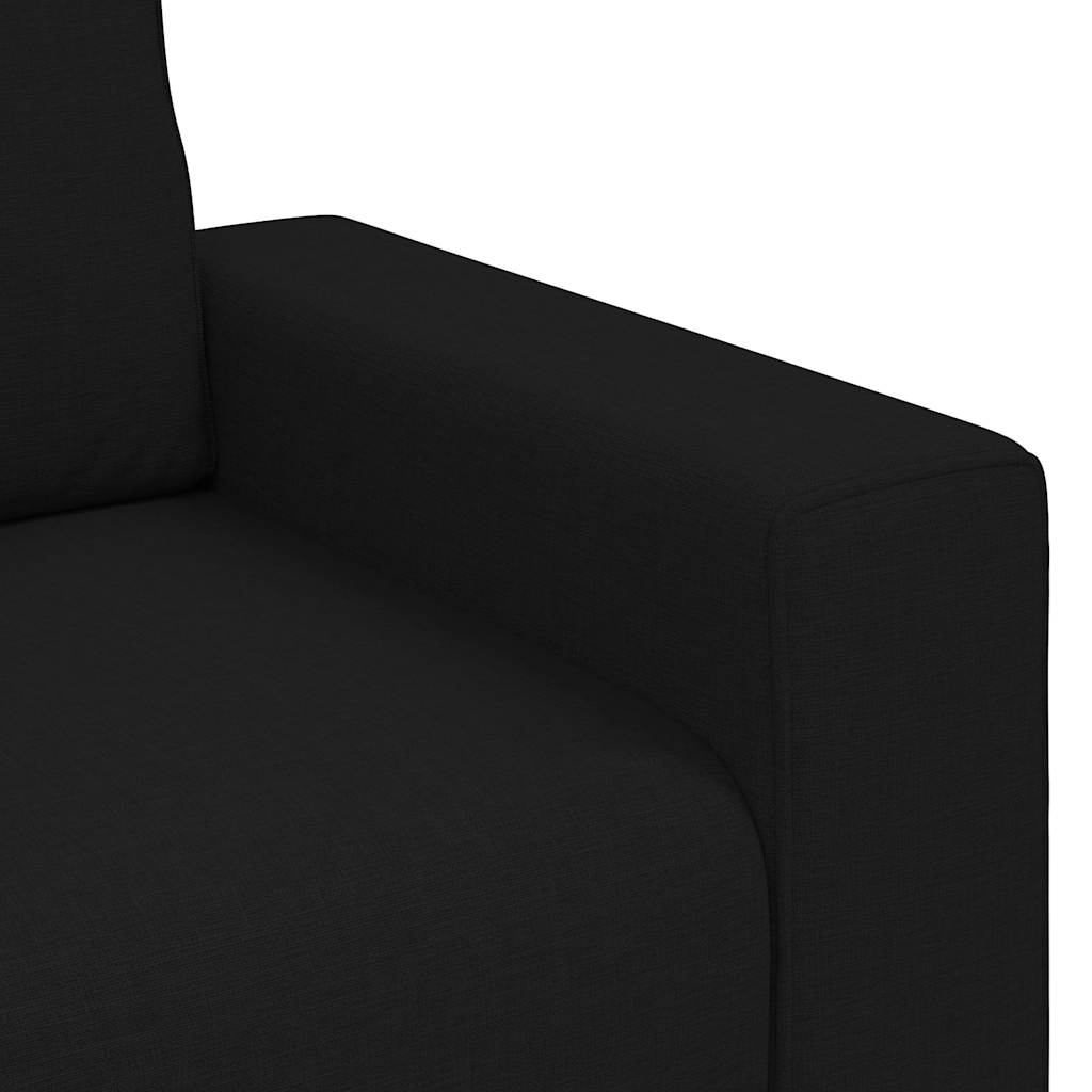 Dvodijelni set sofa s jastucima, crna tkanina