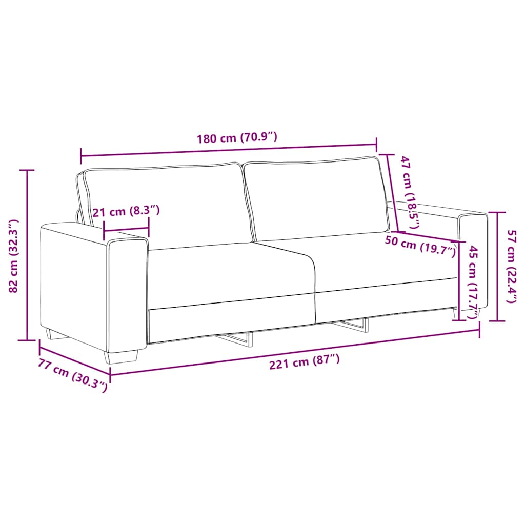 Dvodijelni set sofa s jastucima, smeđa tkanina