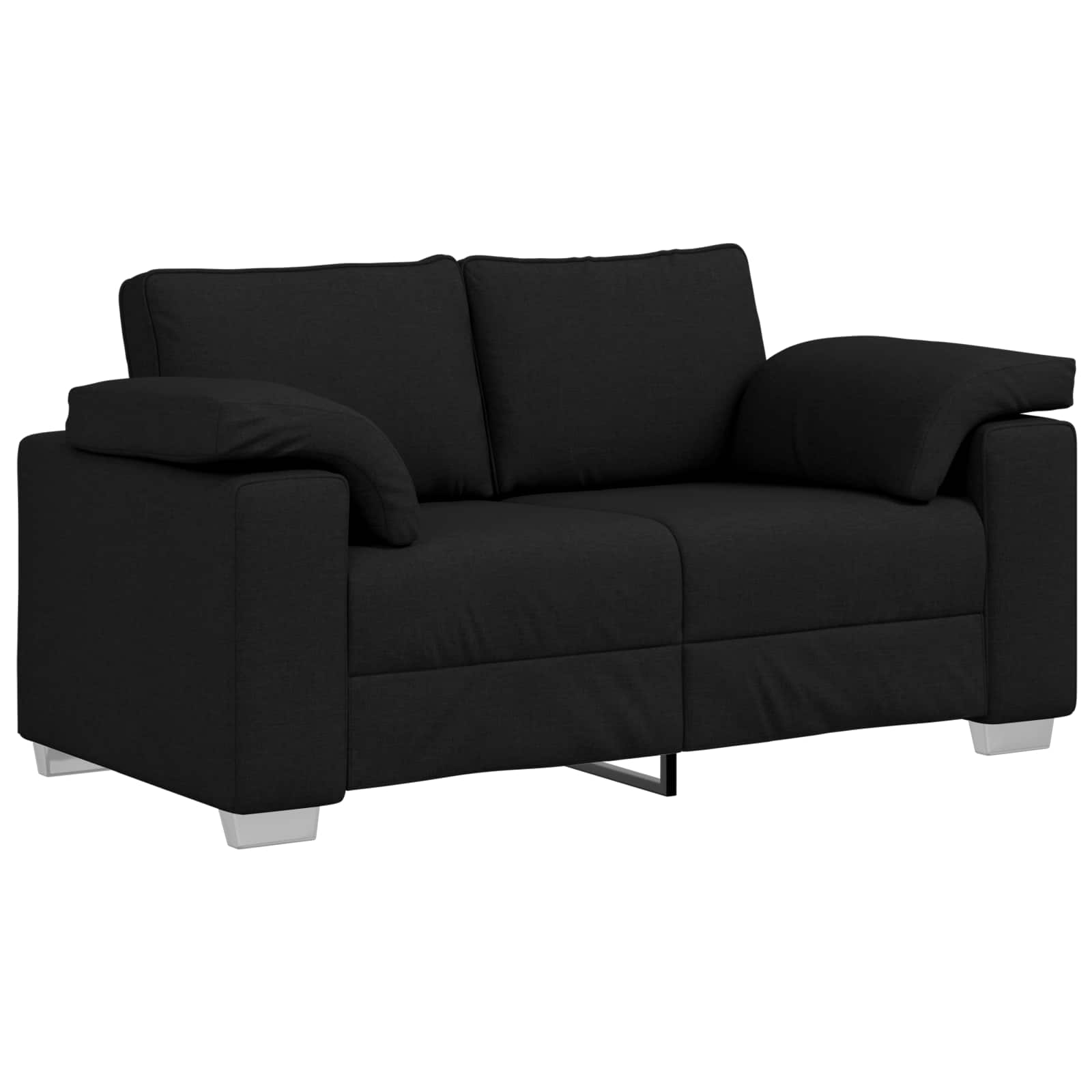 Sofa 2 pcs Crna 219 x 80 x 82 cm tkanina