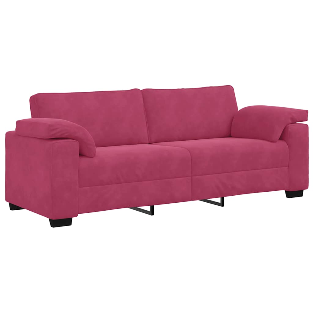 Dvodijelni set sofa s jastucima, vinsko crveni baršun