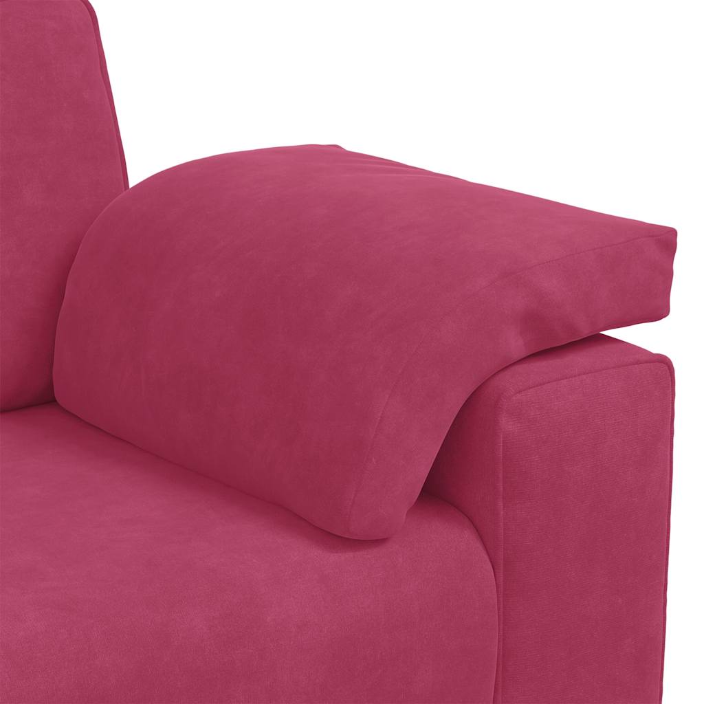 Dvodijelni set sofa s jastucima, vinsko crveni baršun