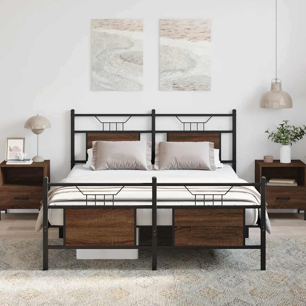 Okvir kreveta bez madraca smeđi hrast 150x200 cm izrađeno drvo