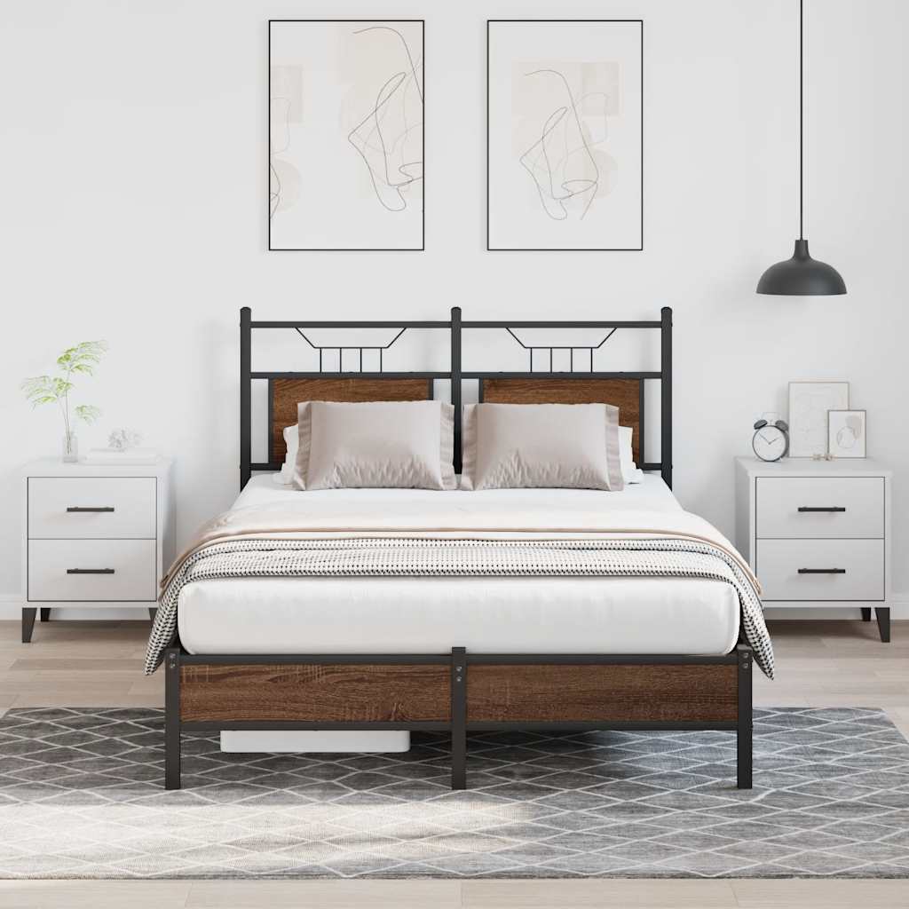 Okvir kreveta bez madraca smeđa boja hrasta 120 x 200 cm drveni