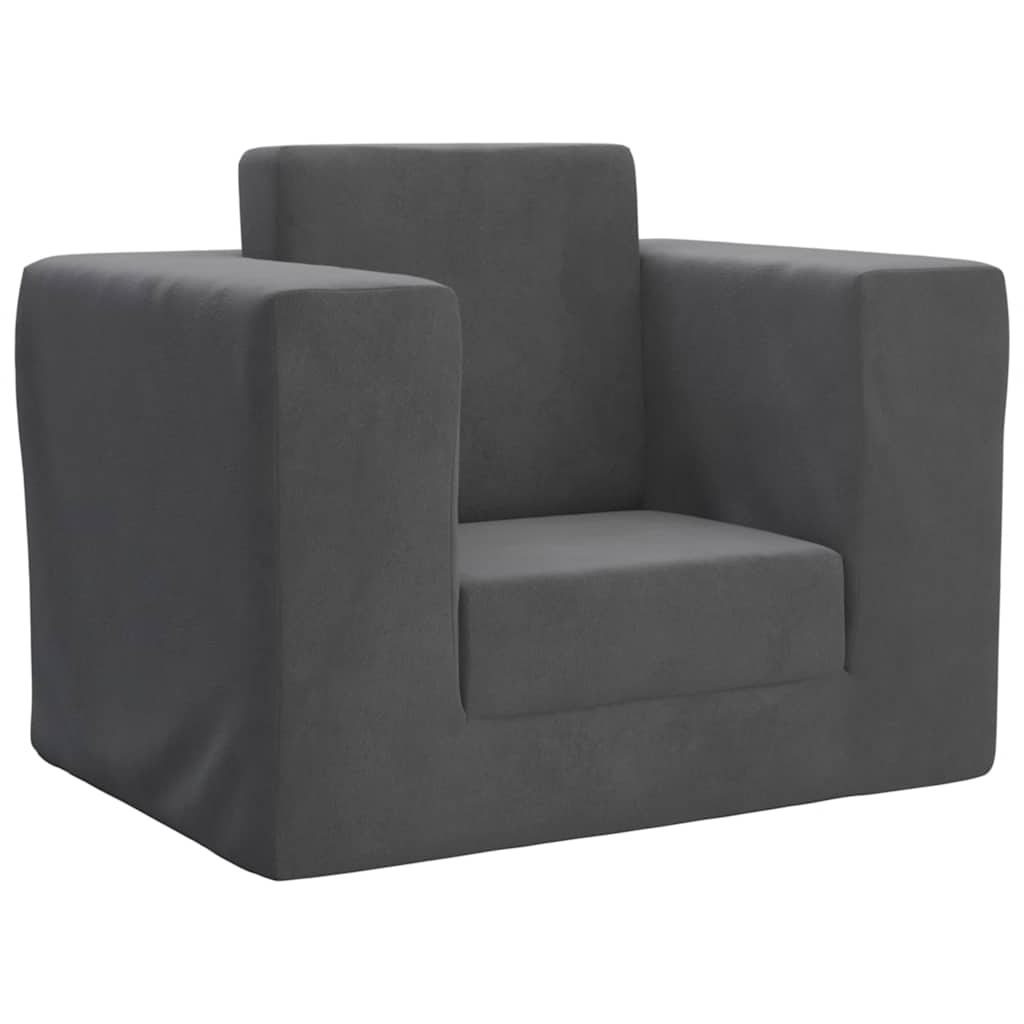 Dječji kauč na razvlačenje antracit mekani plišani Antracitno siva Sofa
