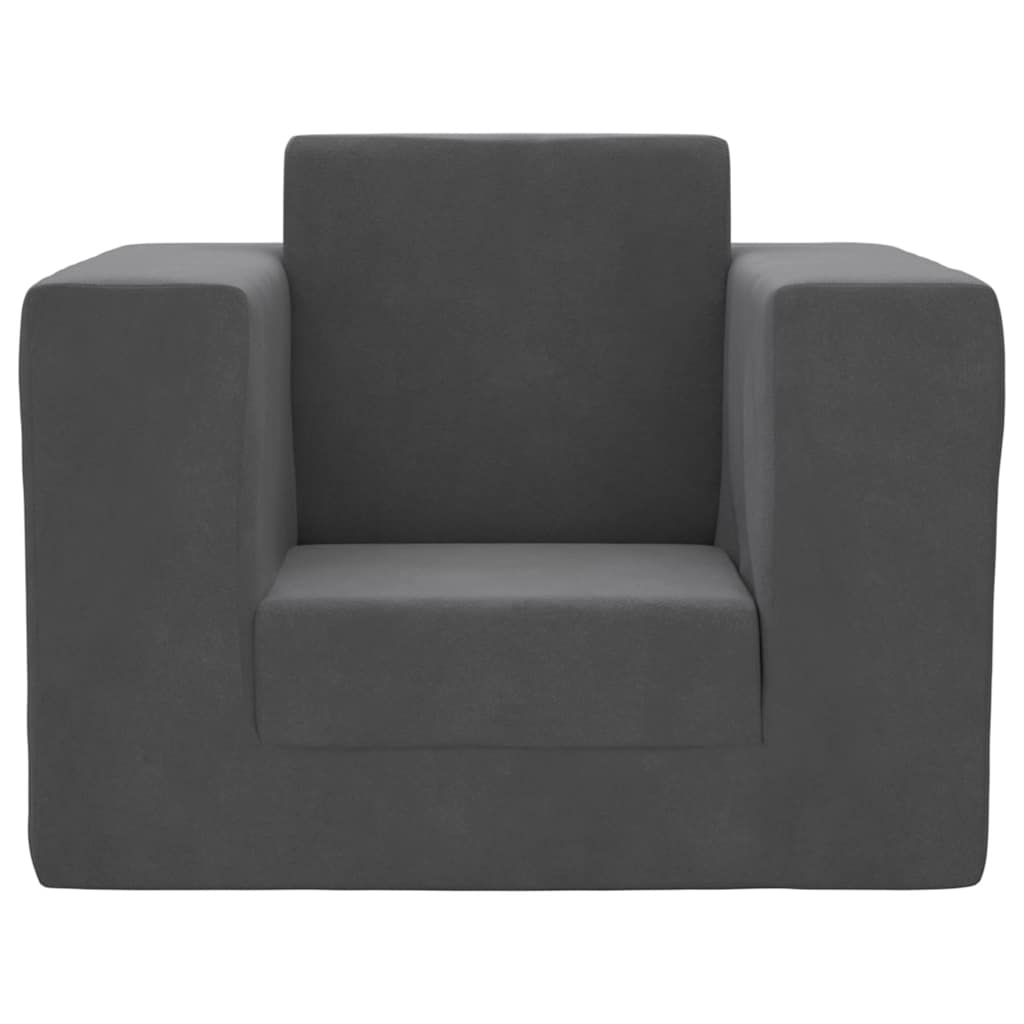 Dječji kauč na razvlačenje antracit mekani plišani Antracitno siva Sofa