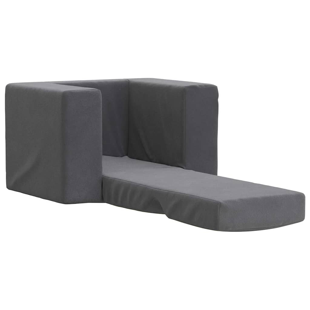 Dječji kauč na razvlačenje antracit mekani plišani Antracitno siva Sofa