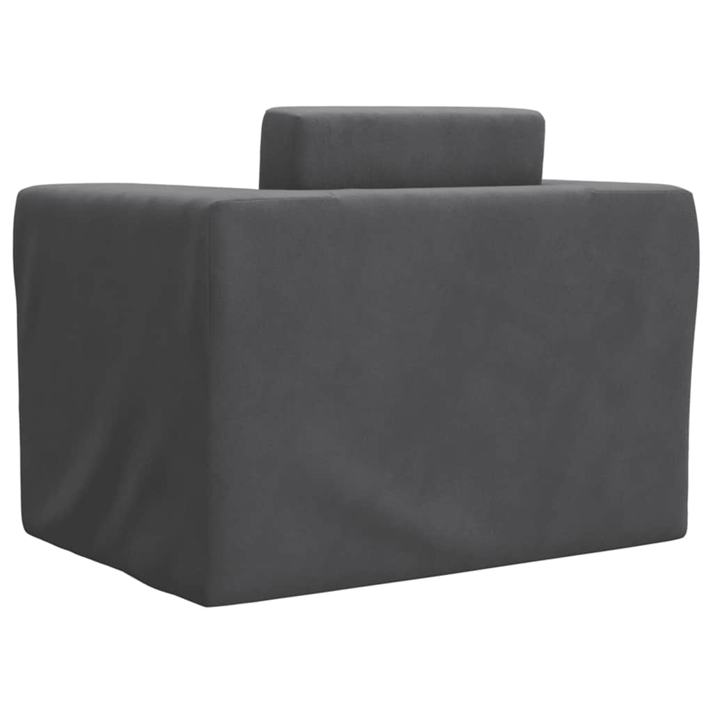 Dječji kauč na razvlačenje antracit mekani plišani Antracitno siva Sofa