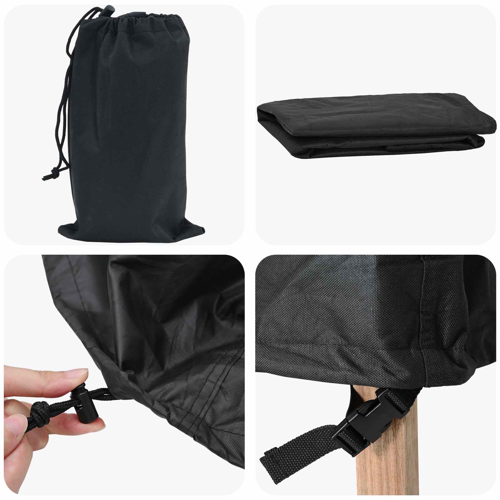 Pokrov za vanjski namještaj Crna 195 x 76 x 82 cm