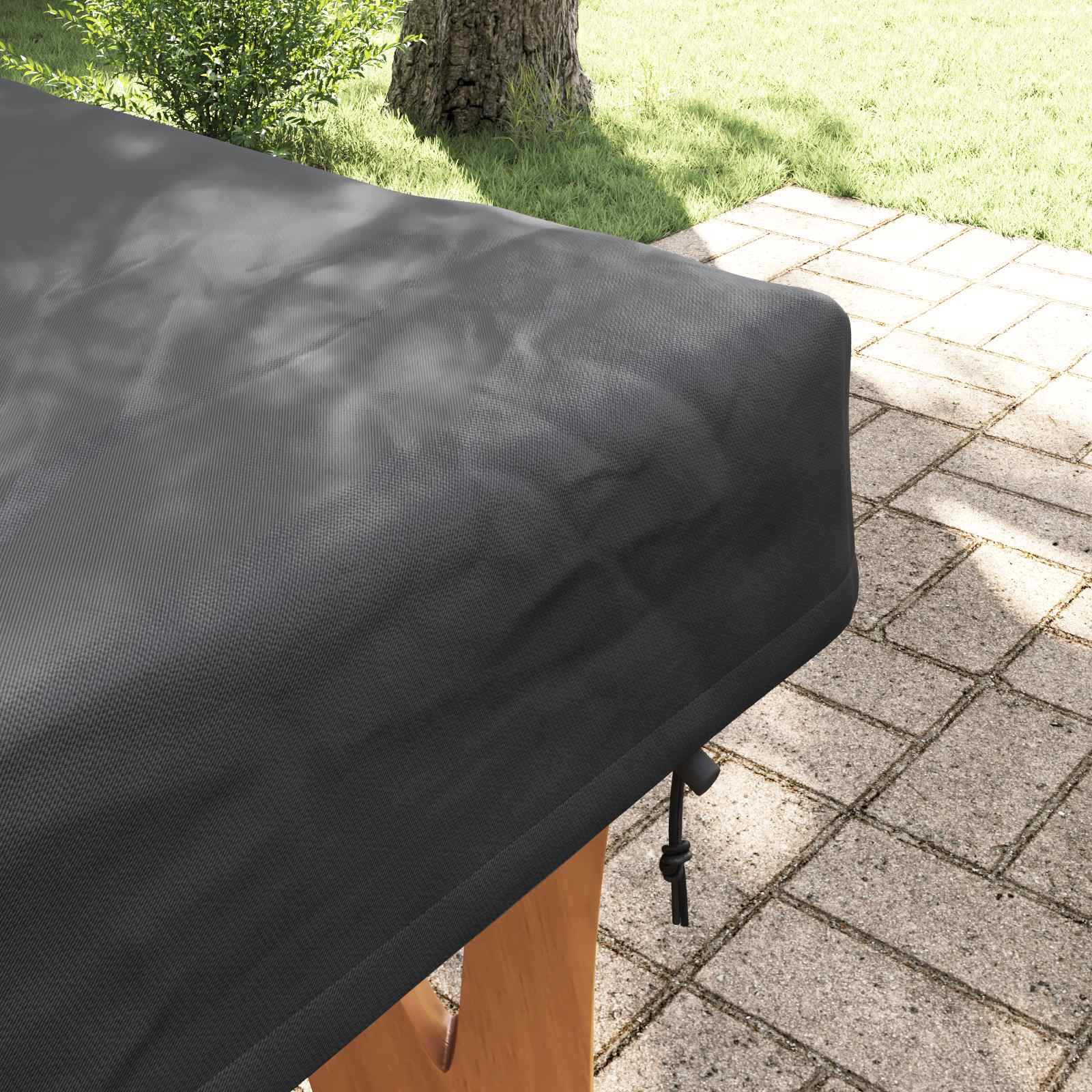 Pokrov za stol Jednobojno Crna 102 x 182 x 15 cm tkanina