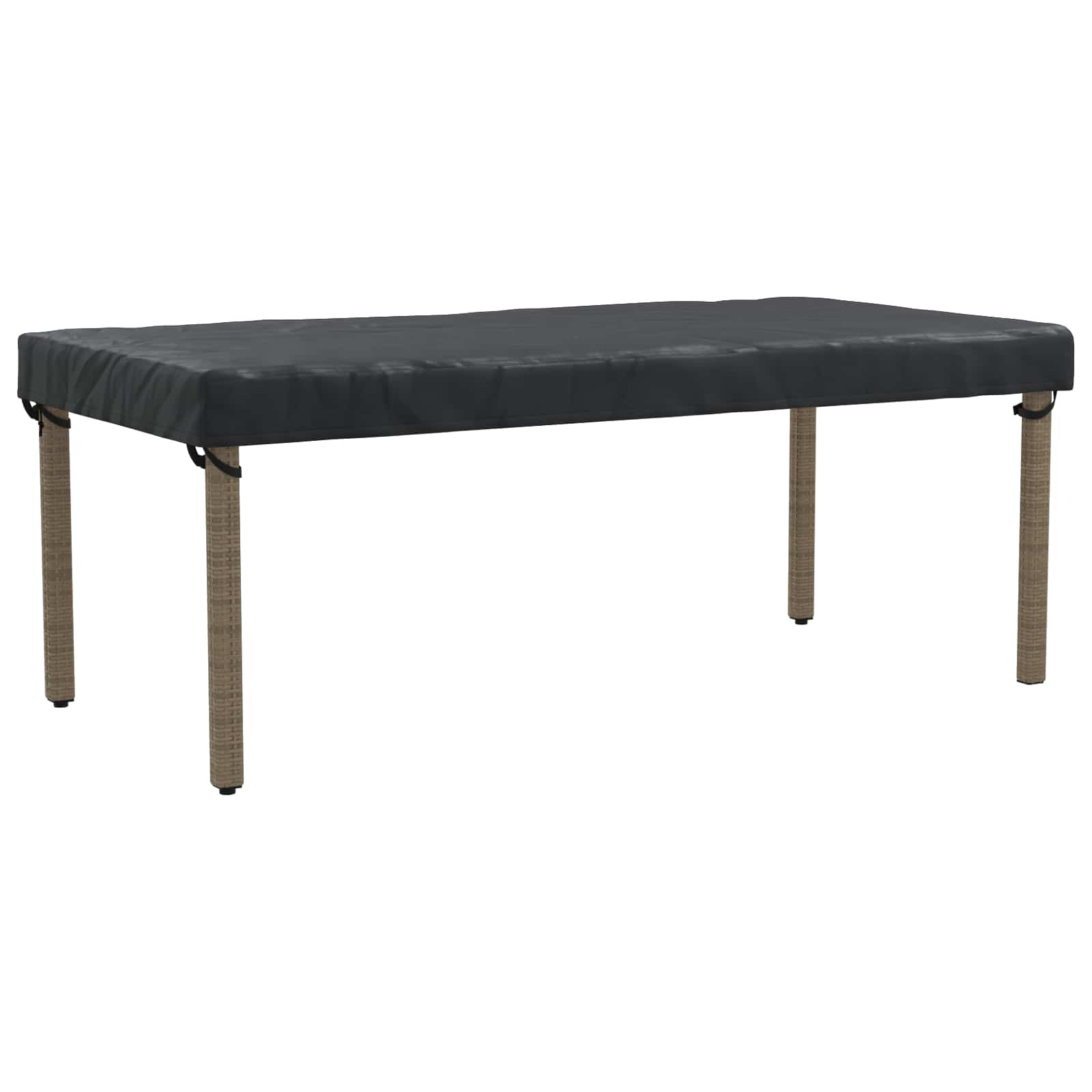 Pokrov za stol Jednobojno Crna 202 x 92 x 15 cm tkanina