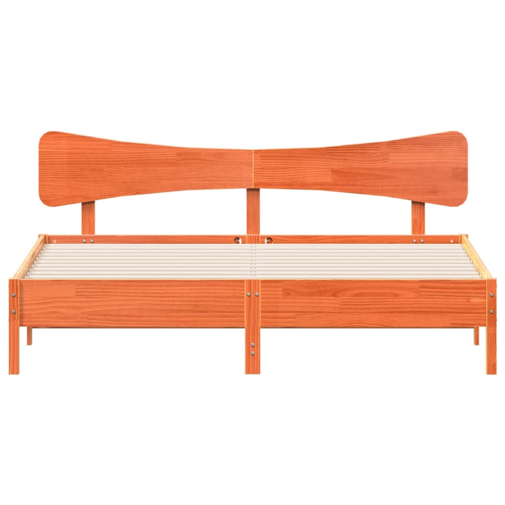 Okvir kreveta bez madraca voštano smeđi 200x200 cm od borovine