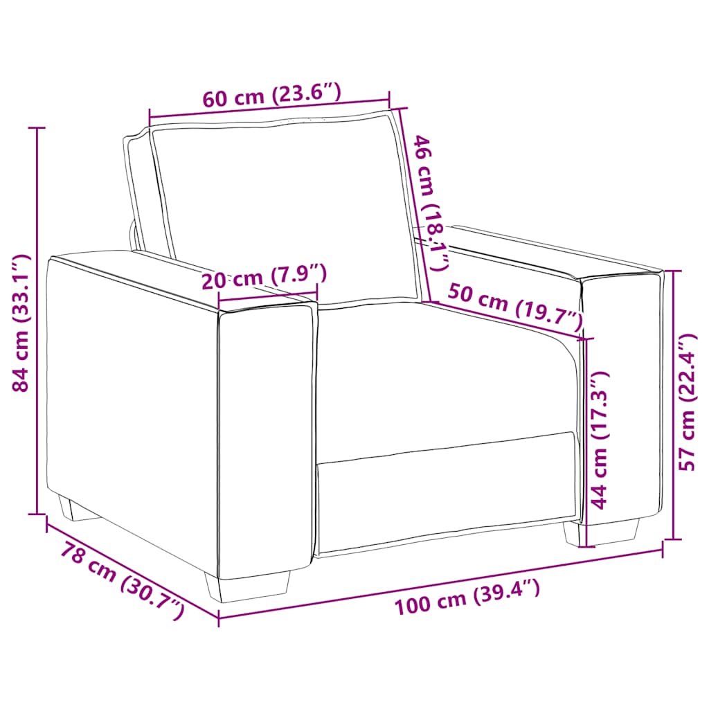 Sofa fotelja tamno siva 100x78x84 cm tkanina