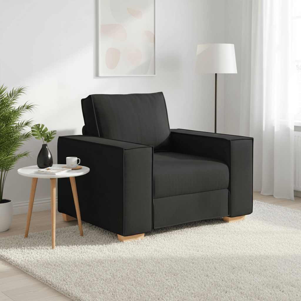 Sofa fotelja crna 100x78x84 cm tkanina