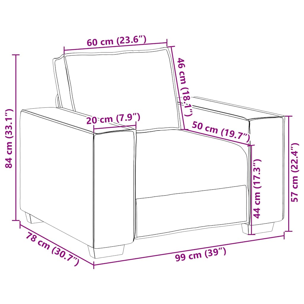 Sofa fotelja plava 100x78x84 cm baršun