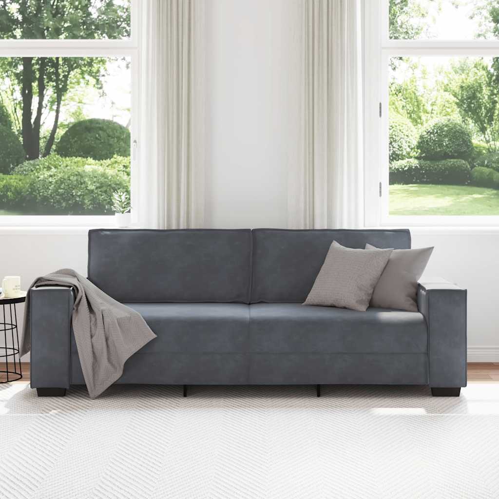Trosjed Sofa Tamno siva 220x78x84 cm Baršun
