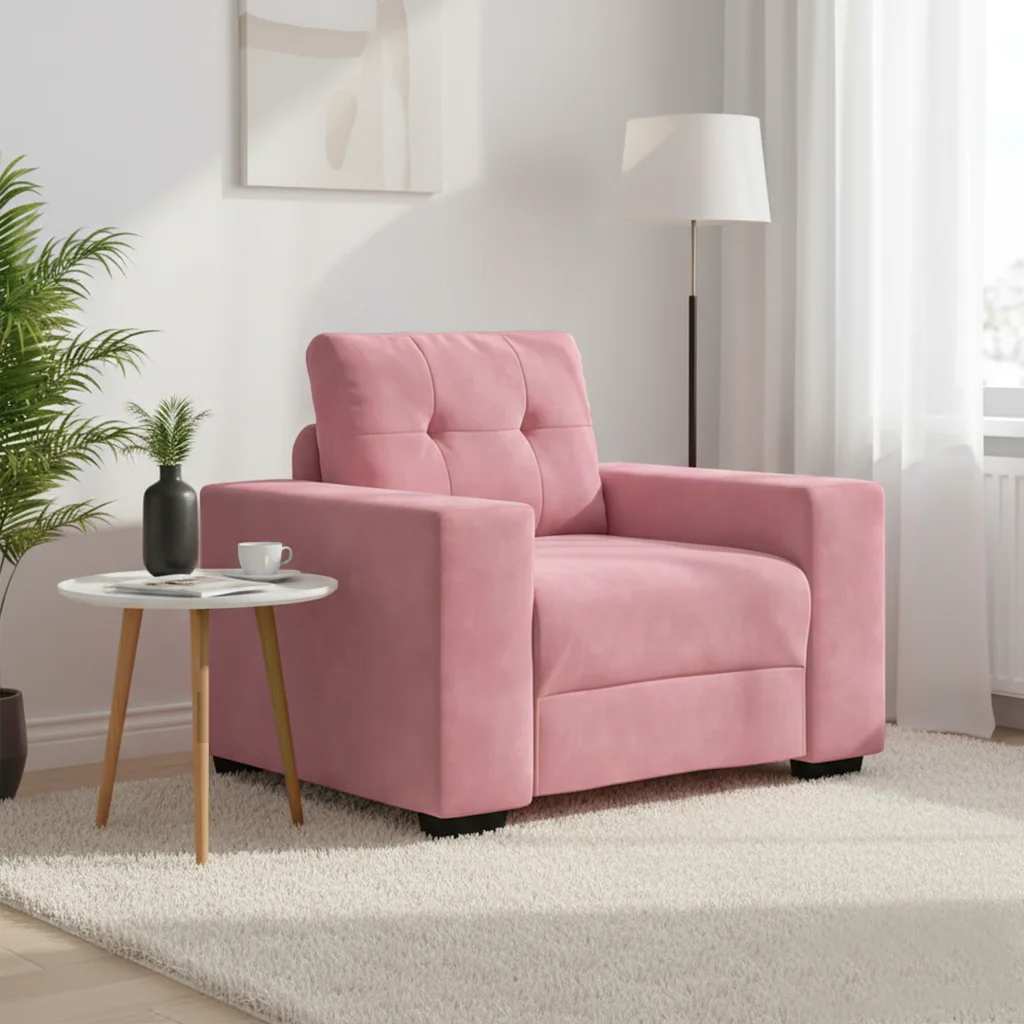 Sofa fotelja roza 100x78x80 cm baršun