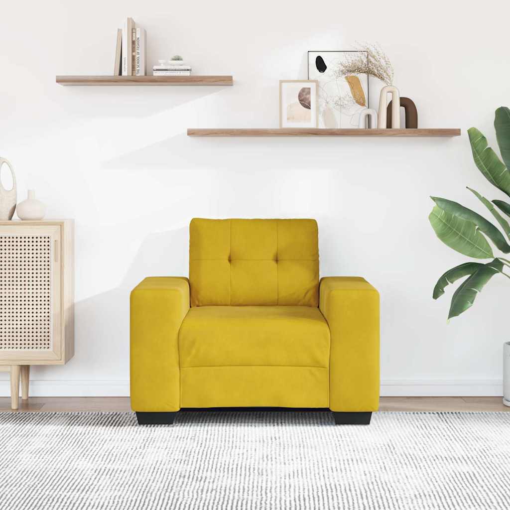 Sofa fotelja žuta 100x78x80 cm baršun
