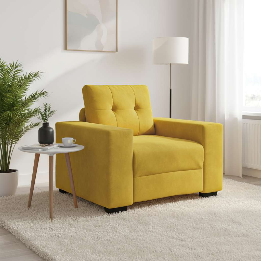 Sofa fotelja žuta 100x78x80 cm baršun