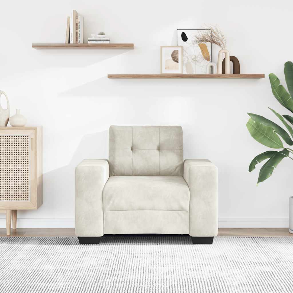 Sofa fotelja krem 100x78x80 cm baršun