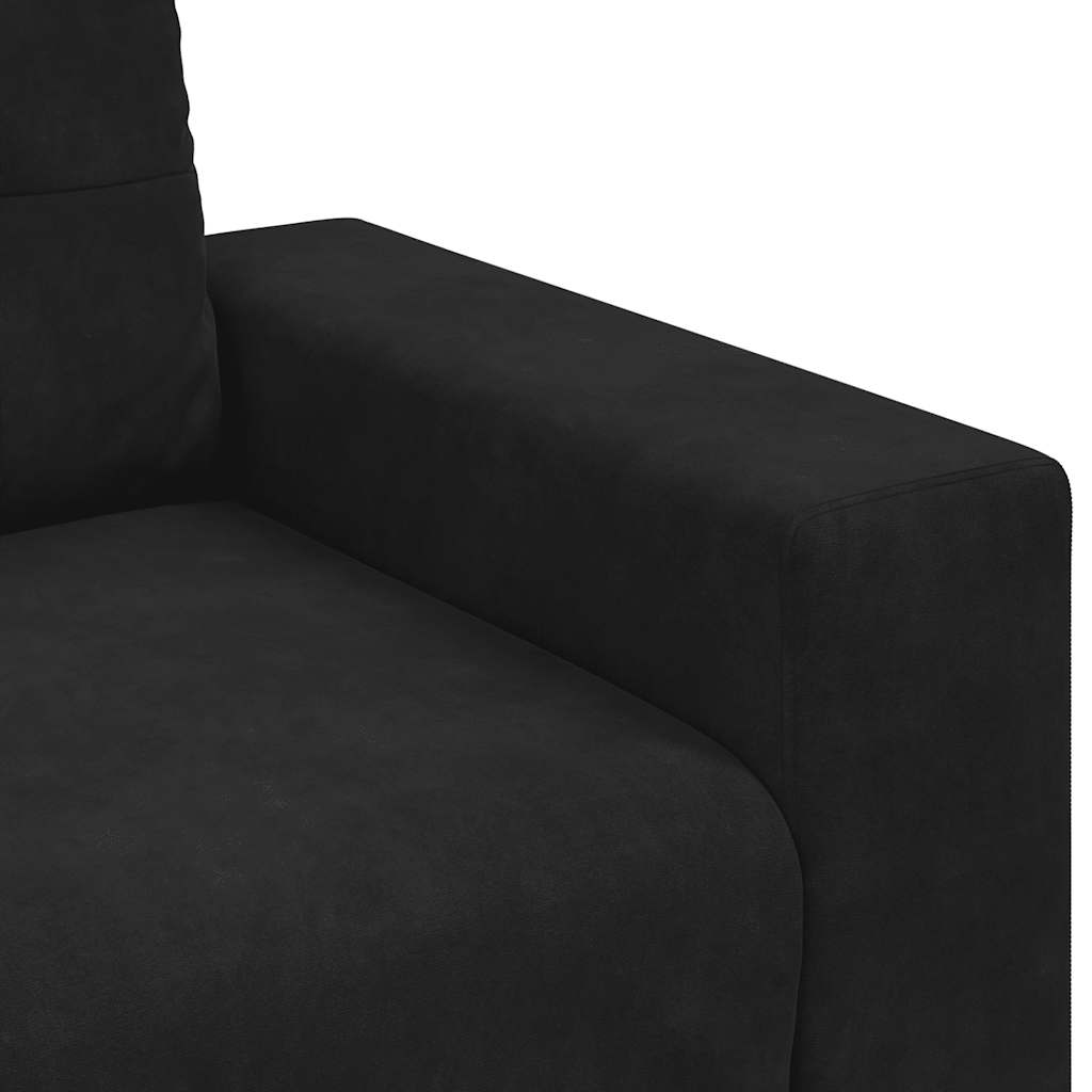 Dvosjed Crni 160x77x82 cm Baršun