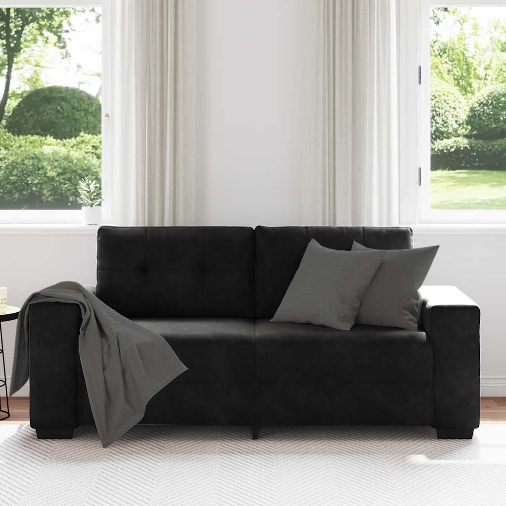Dvosjed Crni 180x77x82 cm Baršun