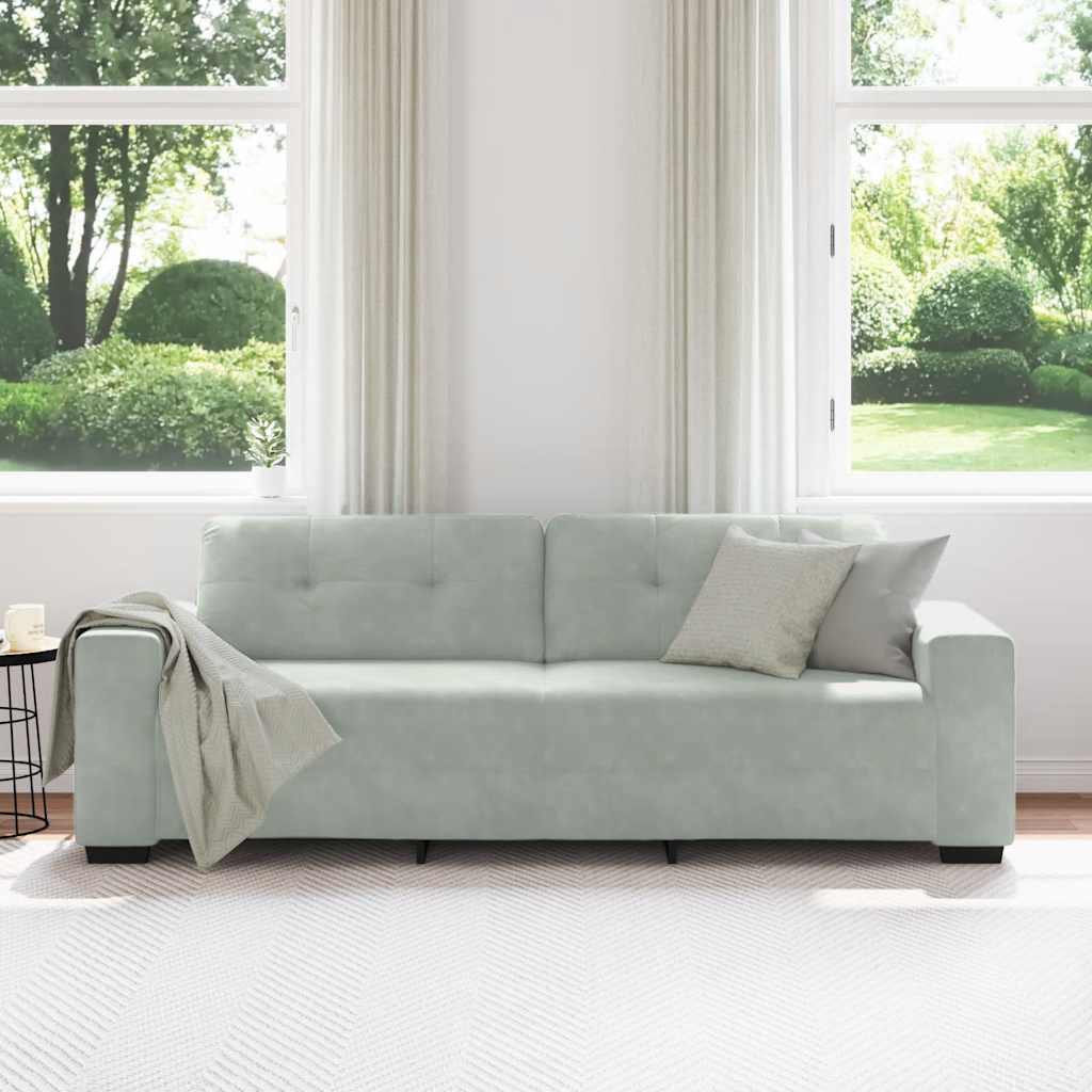 Trosjed Sofa Svijetlosiva 220x78x80 cm Baršun