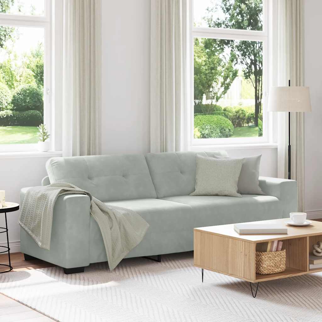 Trosjed Sofa Svijetlosiva 220x78x80 cm Baršun