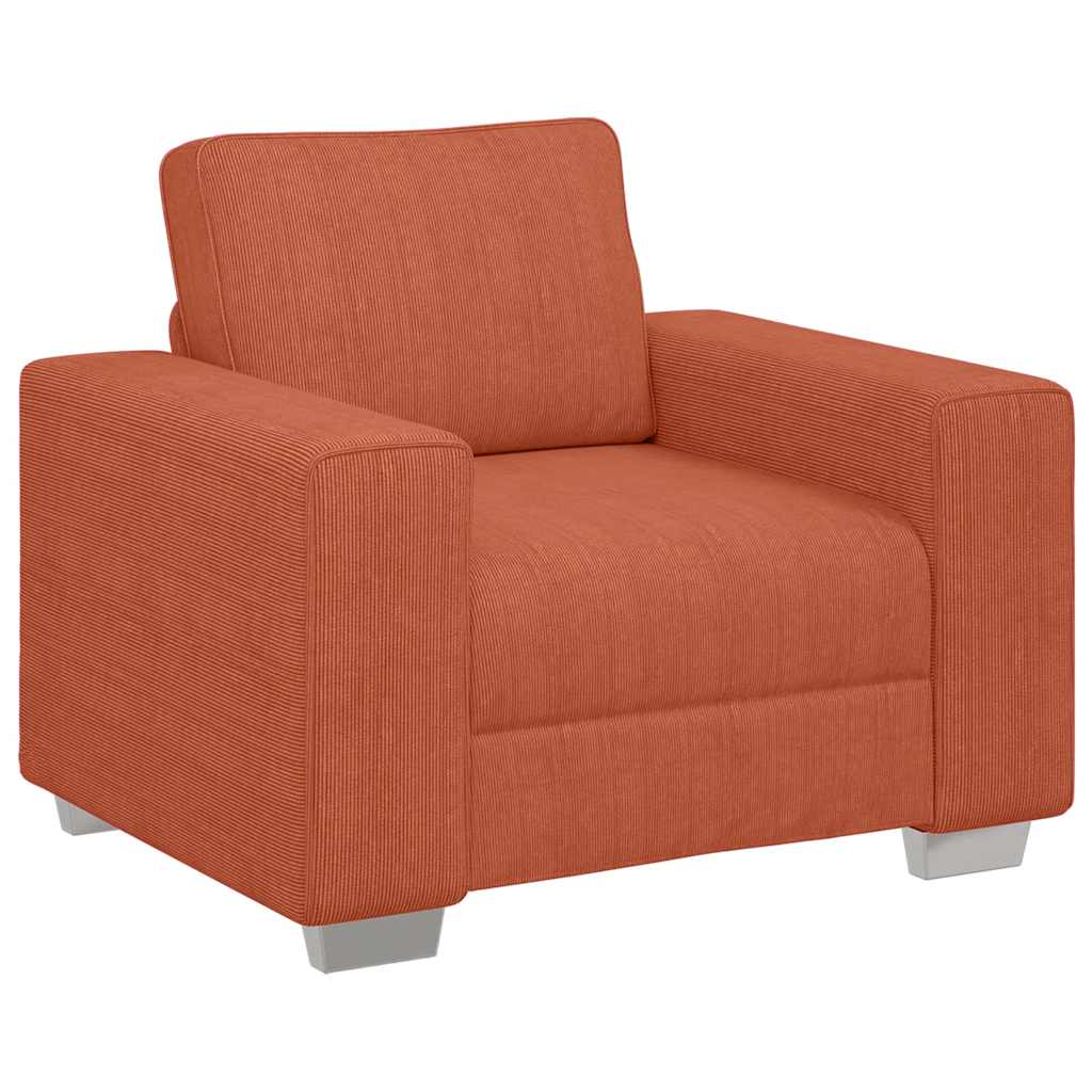 Sofa fotelja crveno narančasta 100x77x82 cm korduro tkanina