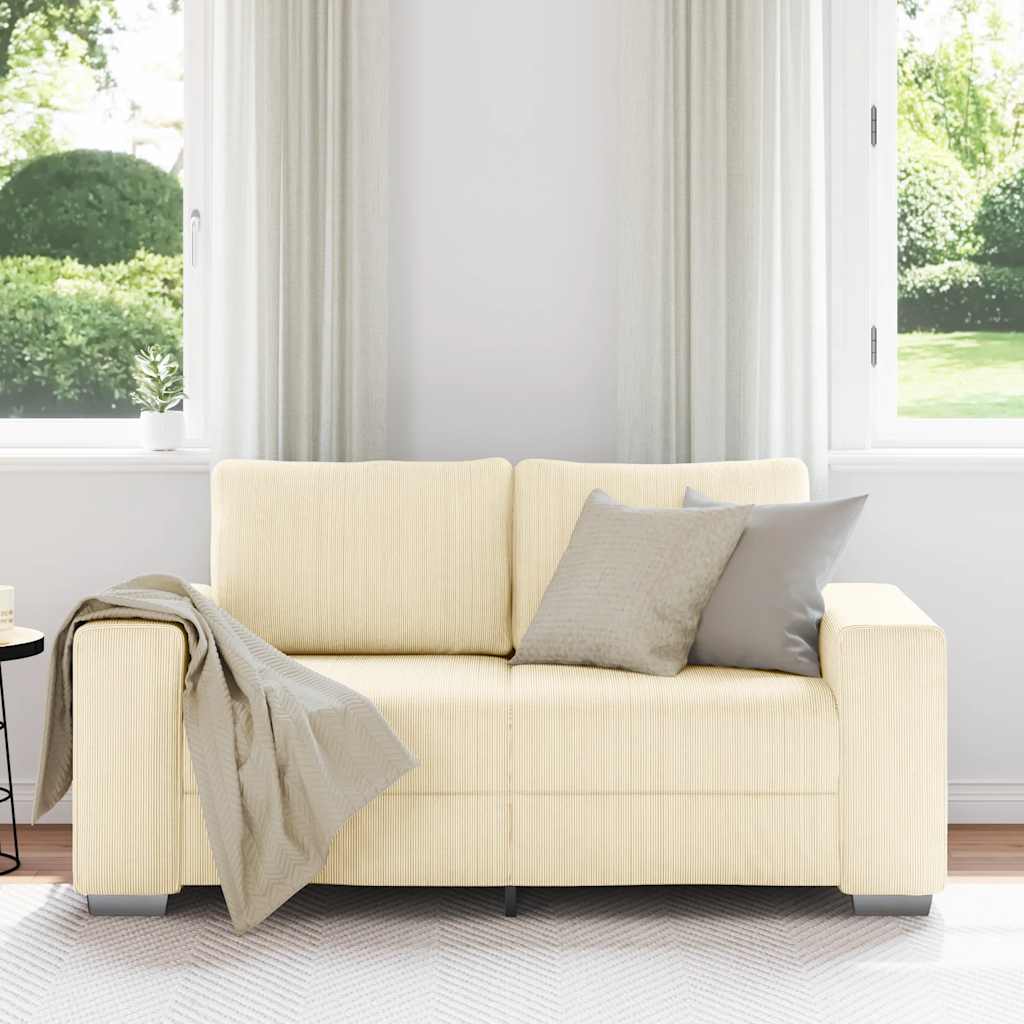 Dvosjed krem boje 160x77x82 cm korduro tkanina